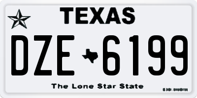 TX license plate DZE6199