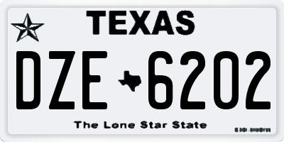 TX license plate DZE6202