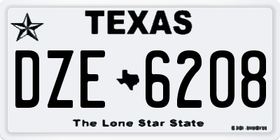 TX license plate DZE6208