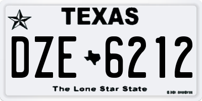 TX license plate DZE6212