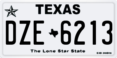 TX license plate DZE6213