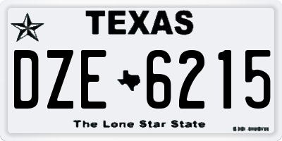 TX license plate DZE6215