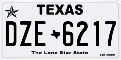 TX license plate DZE6217