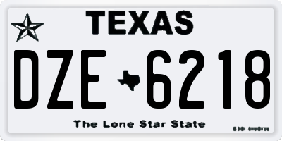TX license plate DZE6218