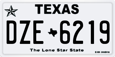 TX license plate DZE6219