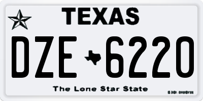 TX license plate DZE6220