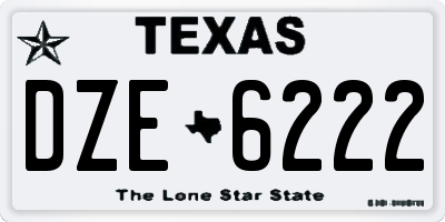 TX license plate DZE6222