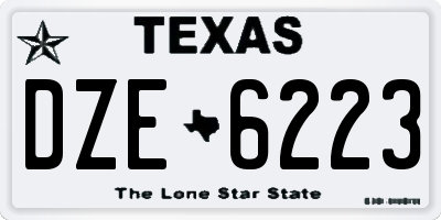 TX license plate DZE6223