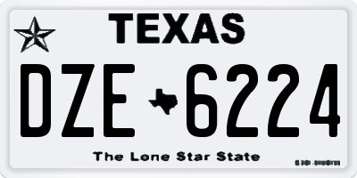 TX license plate DZE6224
