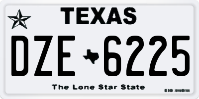 TX license plate DZE6225