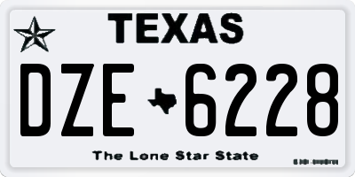 TX license plate DZE6228