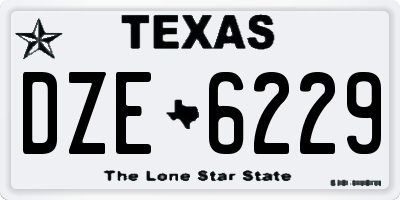 TX license plate DZE6229