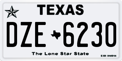 TX license plate DZE6230
