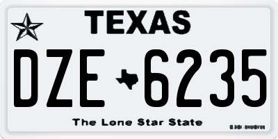 TX license plate DZE6235