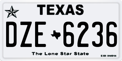 TX license plate DZE6236
