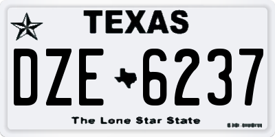 TX license plate DZE6237