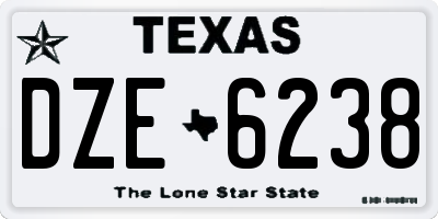 TX license plate DZE6238