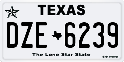 TX license plate DZE6239