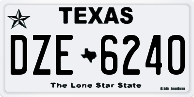 TX license plate DZE6240