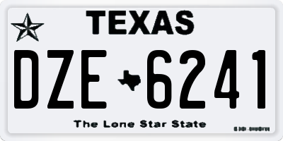 TX license plate DZE6241
