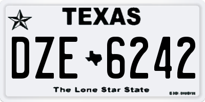 TX license plate DZE6242