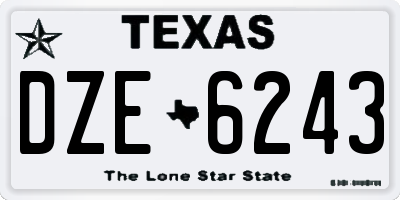TX license plate DZE6243