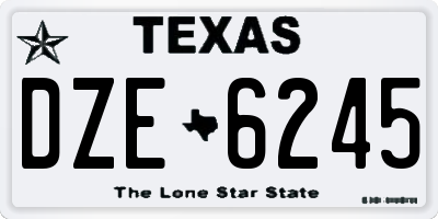 TX license plate DZE6245