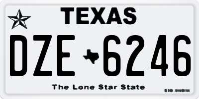 TX license plate DZE6246