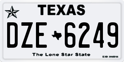 TX license plate DZE6249