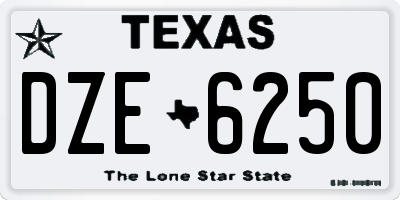 TX license plate DZE6250