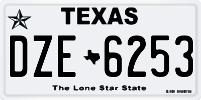 TX license plate DZE6253