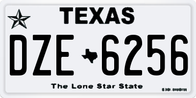 TX license plate DZE6256
