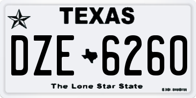 TX license plate DZE6260