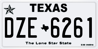 TX license plate DZE6261