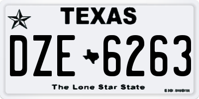 TX license plate DZE6263