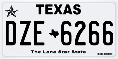 TX license plate DZE6266