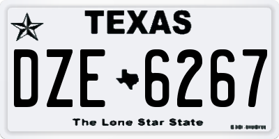 TX license plate DZE6267