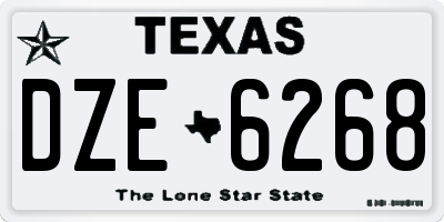 TX license plate DZE6268