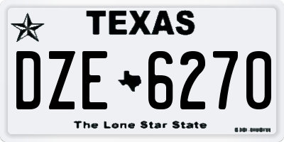 TX license plate DZE6270