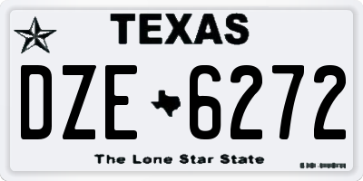 TX license plate DZE6272