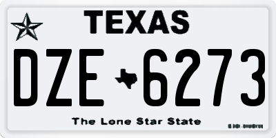 TX license plate DZE6273