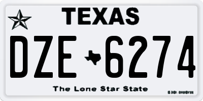 TX license plate DZE6274