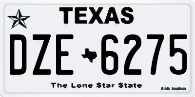 TX license plate DZE6275