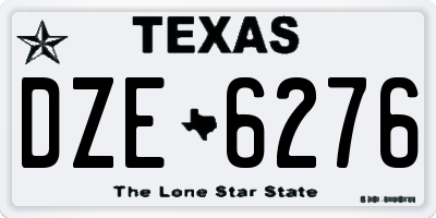 TX license plate DZE6276