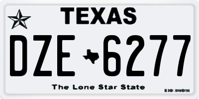 TX license plate DZE6277