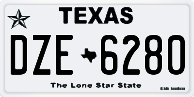 TX license plate DZE6280