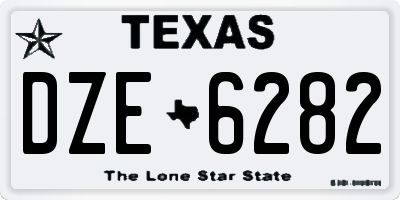 TX license plate DZE6282