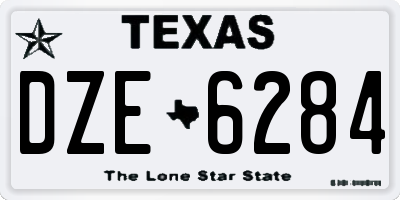 TX license plate DZE6284