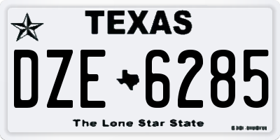 TX license plate DZE6285