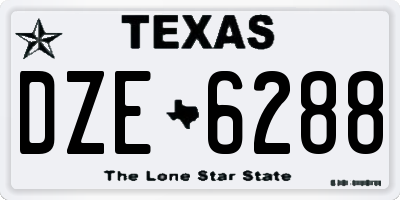 TX license plate DZE6288